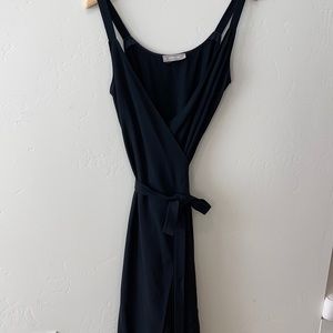 Mid length wrap dress.
